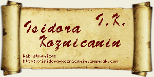 Isidora Kozničanin vizit kartica